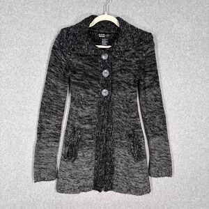 Y2K Cardigan Sweater Small Marled Pockets Long Sleeves 2000s Feminine Twee Boho